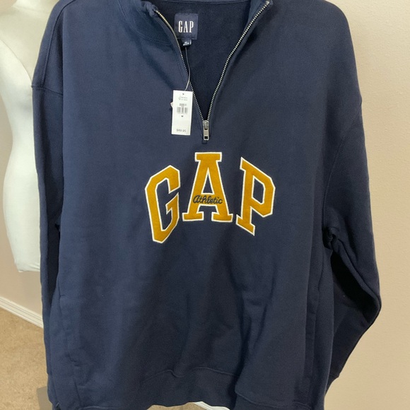 adidas Men's Navy Zip-Up Sweater - Picture 1 of 5